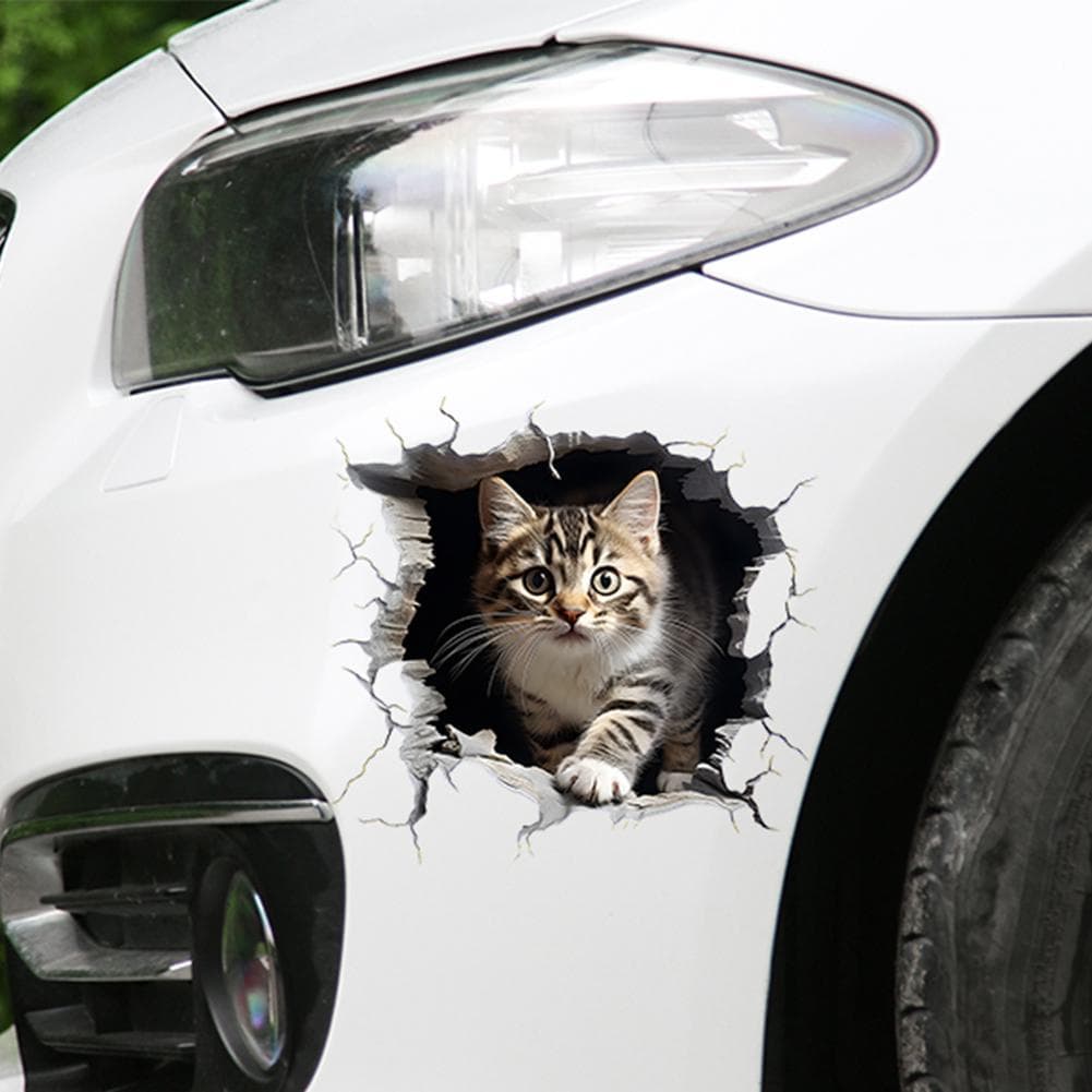 Adesivos De Carro Personalizados Criativos 3d Gatinho Corpo De Gato Bonito Mascaramento Engraçado Desenho Animado W1j5