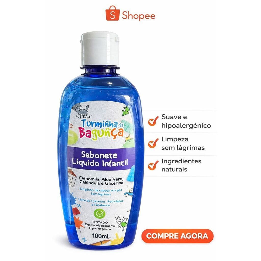 Sabonete Líquido Infantil 400 ml Sem Lágrimas Turminha da Bagunça