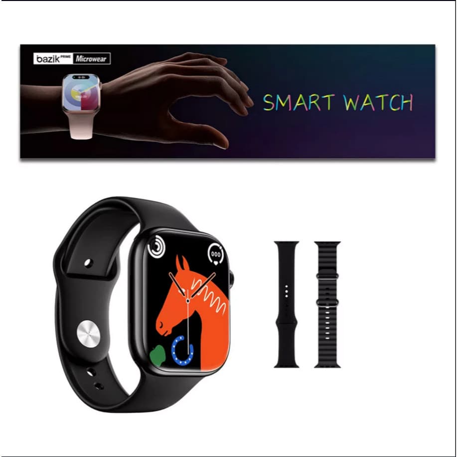Relógio Smartwatch Bazik Prime W29s Tela Amoled Chatgpt 45mm Gps Watch 9 C/2 Pulseiras