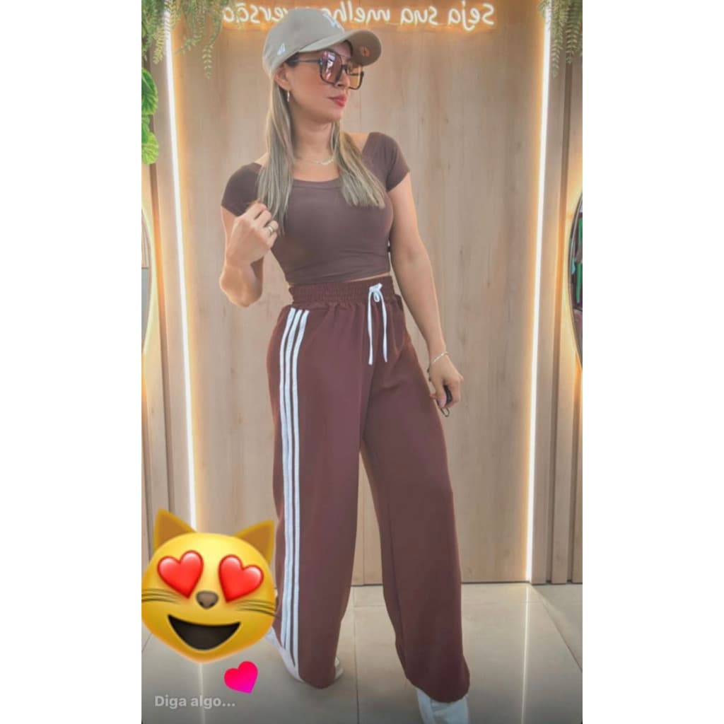 Calça Feminina Pantalona Tecido Duna Moda Blogueira