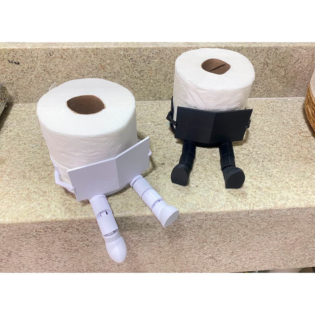 Suporte de Papel Higiênico com Pernas Articuladas - Moderno Engraçado Organização Casa Banheiro