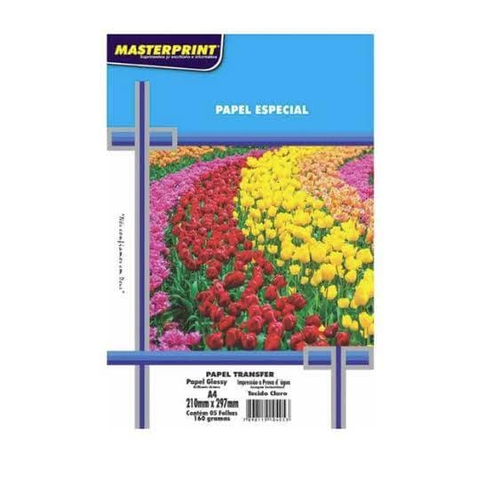 Papel Transfer Para Tecido Claro 160g A4 Masterprint 5 Fls