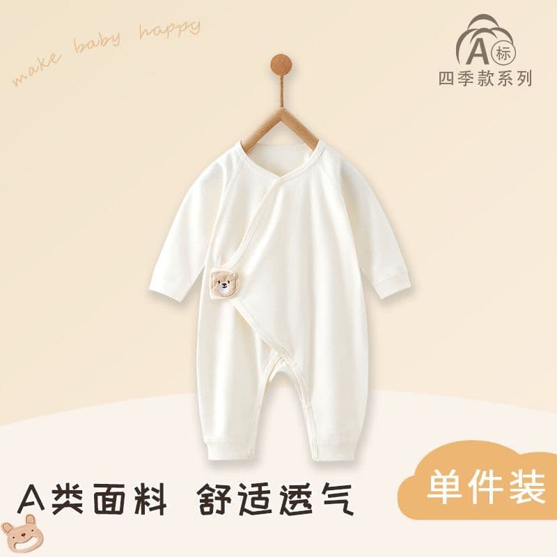 Macacão para bebê recém-nascido, algodão puro, classe a, 0-6 meses, carcela, Velcro, manga comprida, roupas para recém-n