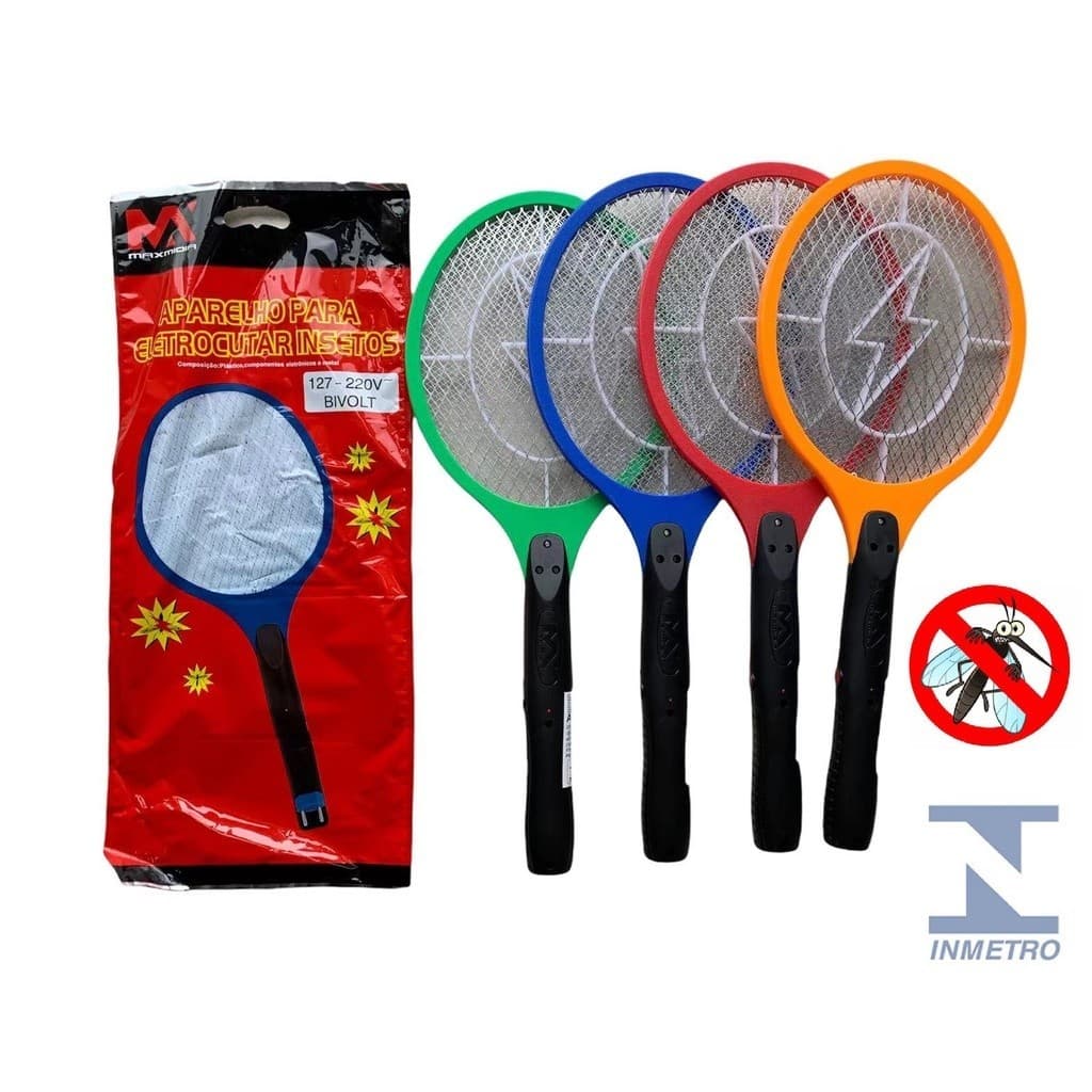 Raquete Elétrica Bivolt 110v~220v Mata Mosquito Recarregável