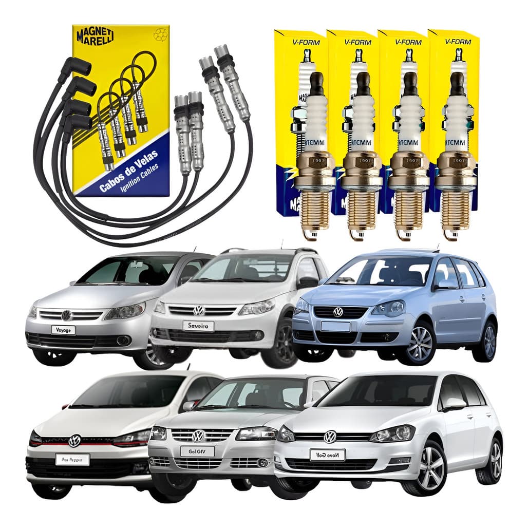 Kit Cabos E Velas Fox Gol G4 G5 Voyage 1.0 1.6 8v Flex Orig