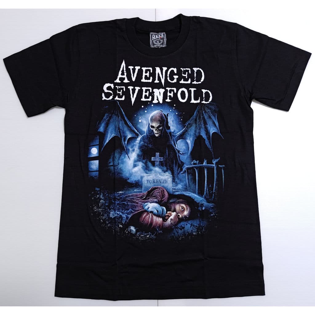 Music.Soul Camiseta Unissex Avenged Sevenfold A7X Nightmare Skull Rock Band Estampa Confortável Estilosa Retrô Casual