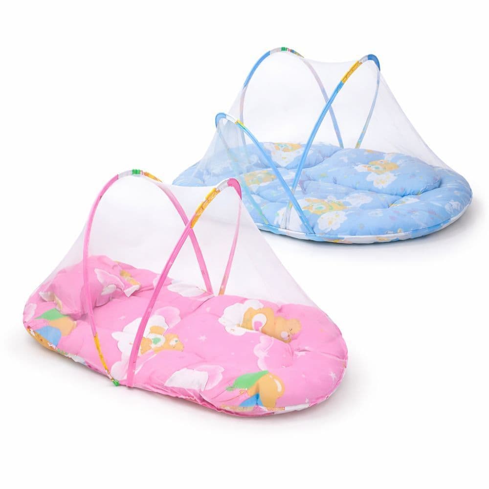Berço Portátil Bebê com Mosquiteiro Mini Berço com Colchonete e Travesseiro