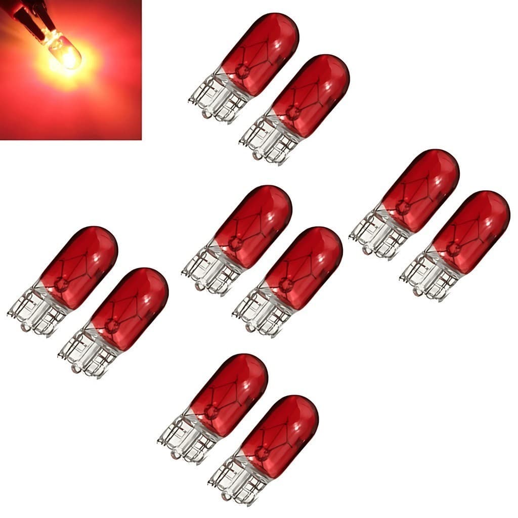 Kit 10 Lâmpadas Pingo T10 Vermelho W5w Universal