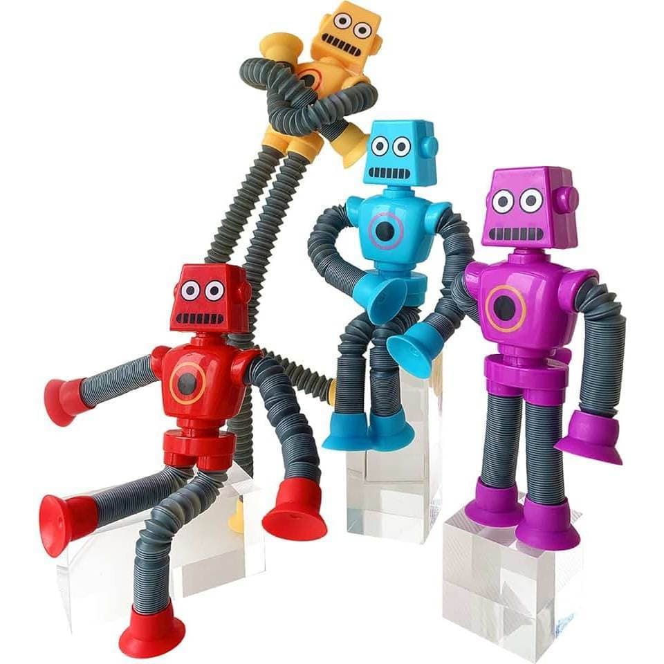 Kit robo estica e gruda pop it tubo brinquedo infantil tik tok com led