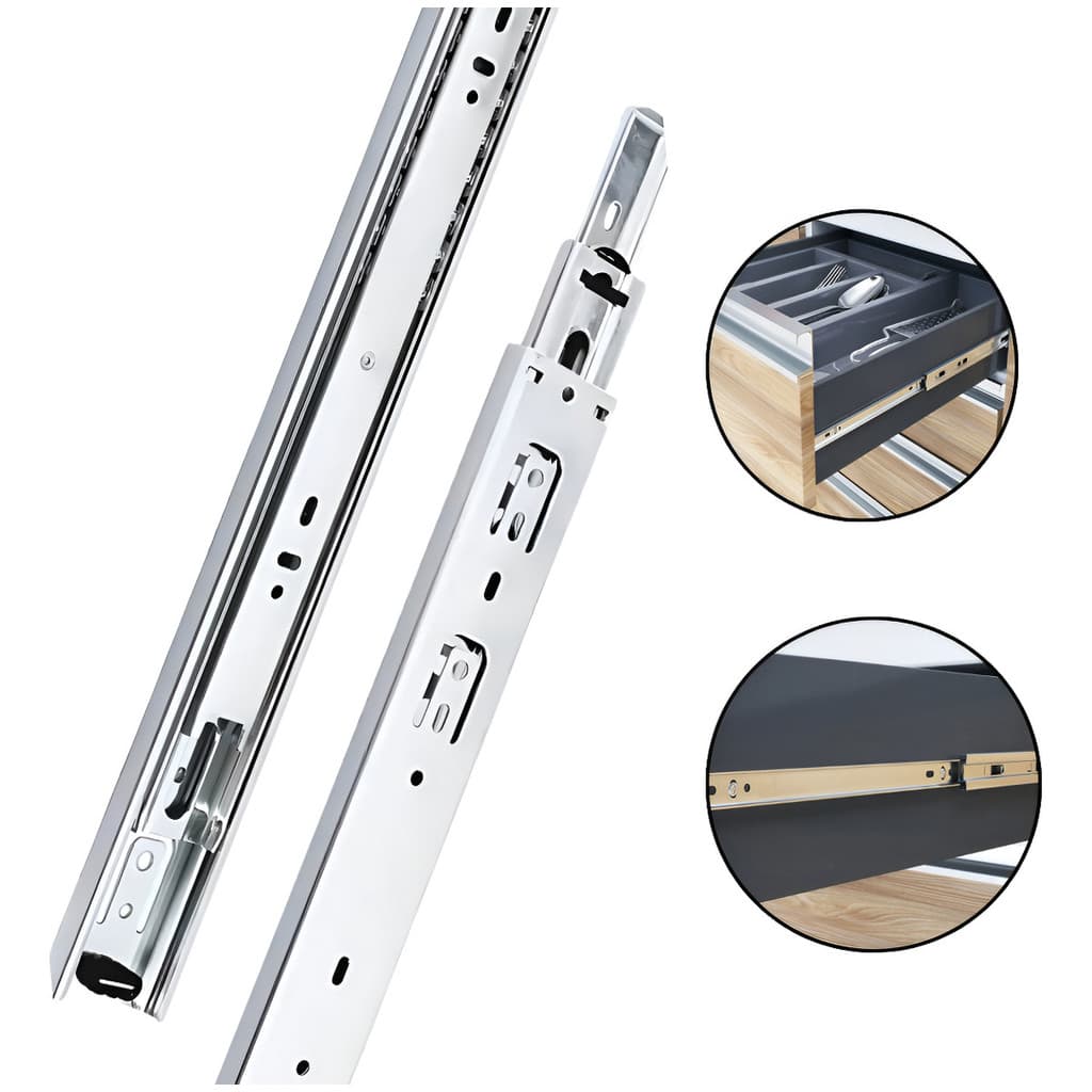 Par De Corrediça Telescópica Light 40cm Para Gavetas 35kg