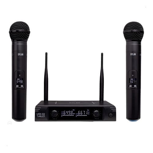 Microfones Dylan Udx-02 Multi Dinâmico Cardioide Preto Sem Fio
