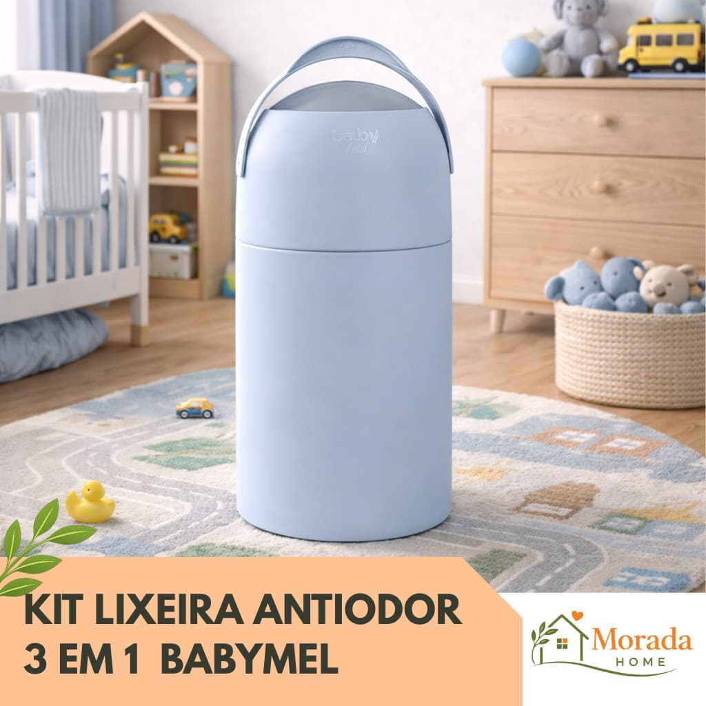 Lixeira Antiodor Baby Mel para Quarto de Criança, Banheiro, Cozinha, Casa, Consultórios e Pet