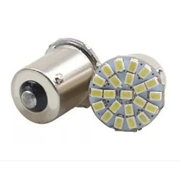 Lâmpada De Ré 22 Leds 1156 P21w 67 Branca - 24v - Luz Placa