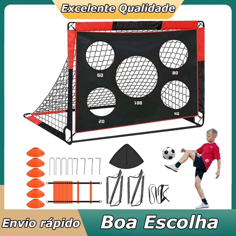 Rede De Futebol Gol Dobrável Duplo P Infantil Portátil Adequado Para Crianças