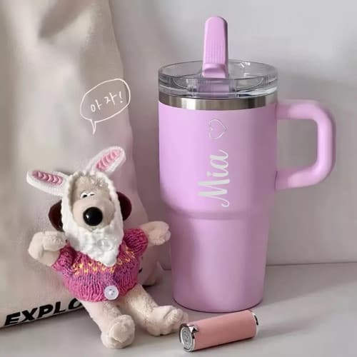 Mini Garrafa Térmica Personalizada Com Bico Infantil 420ml