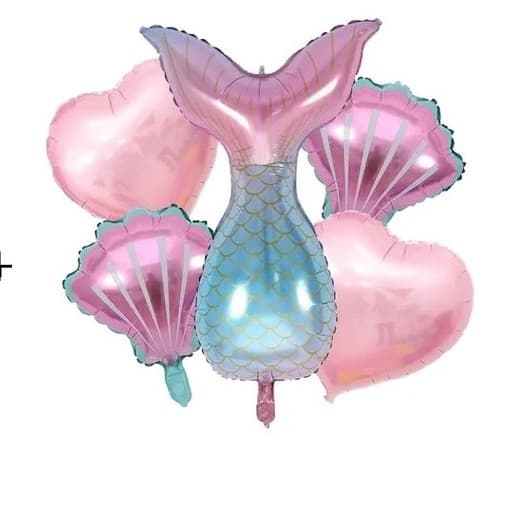 1 Set Pacote Sereia Cauda Balões Kit/De Concha Foil Para Decoração Da Festa De Aniversário/Sob O Mar Tema Fontes