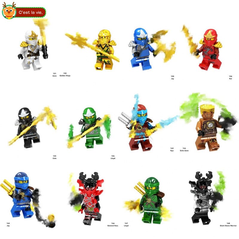 Blocos de construção educacionais brinquedos infantis Ninja decoração presentes de aniversário mesa