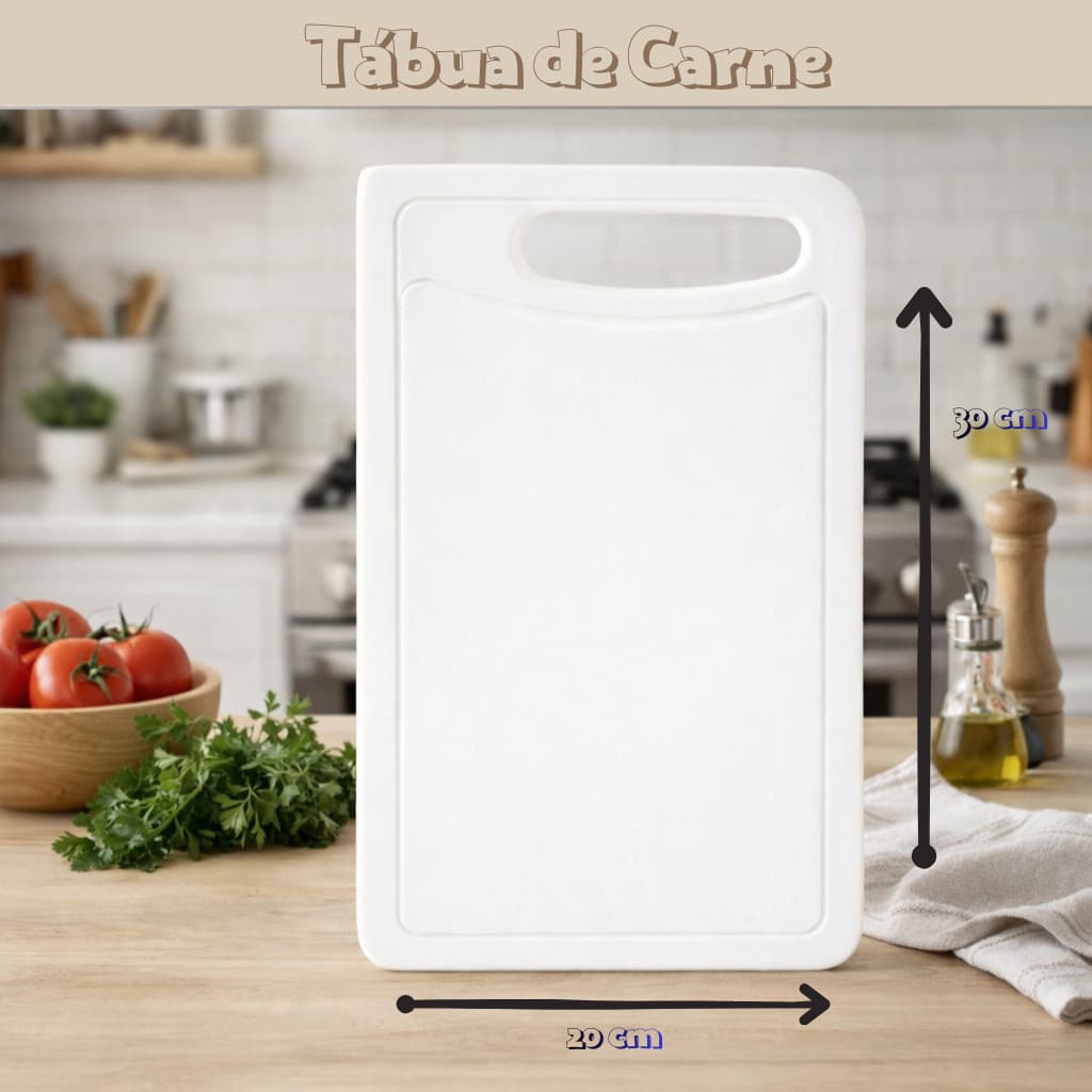 Tábua de Plástico Resistente para Corte e Servir – Ideal para Churrasco, Saladas e Receitas