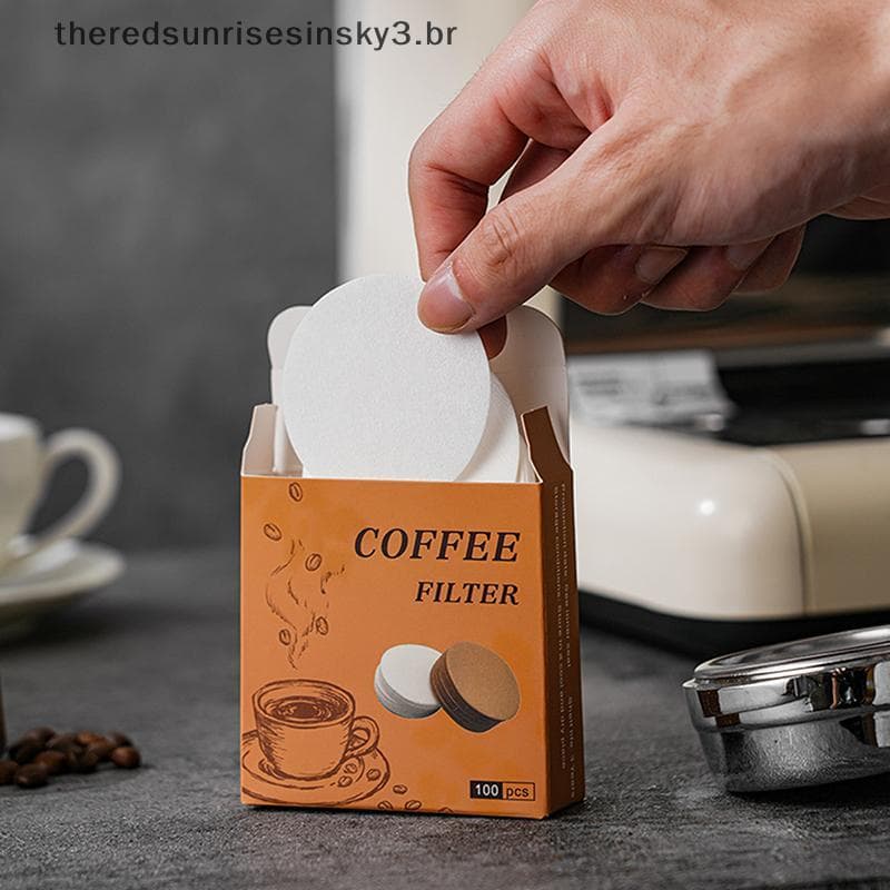 TSBR 100 Peças Filtro De Café Filtros De Papel Expresso 54/56/60/62/64/68MM Tela Pu Para Máquina Portátil Ferramentas .