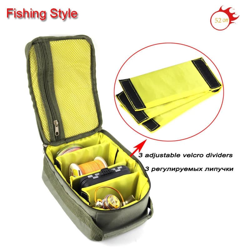 Bolsa de Pesca de Baixo Preço 3 EM 1 para Carretilha, Linha de Pesca, Iscas e Anzóis, Bolsa de Armazenamento para Pesca