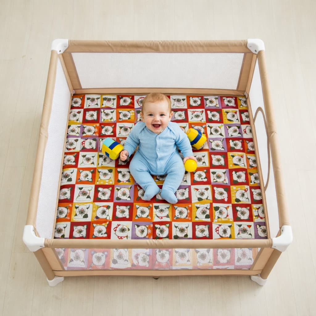 Kit com 2 Tapetes Impermeáveis para Bebê Brincar no Cercadinho/Chiqueirinho – Lavável e Protetor