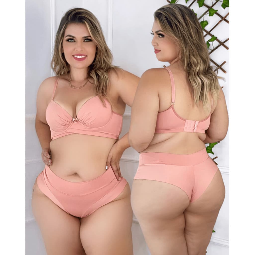 Calcinha Conforto cós médio semi fio duplo Rosa Chique