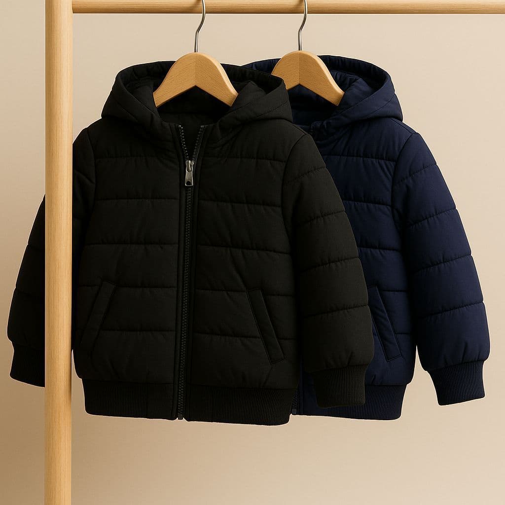 Jaqueta Bobojaco punho ribana puffer Infantil Grosso especial pra frio com capuz Menino e Menina