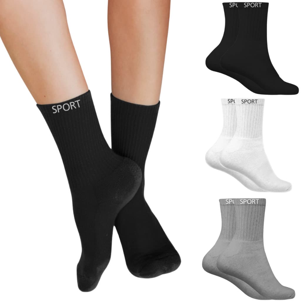Kit 16 Pares Meias Sport Cano Alto Meia Algodão Atoalhada Adulto 37-43