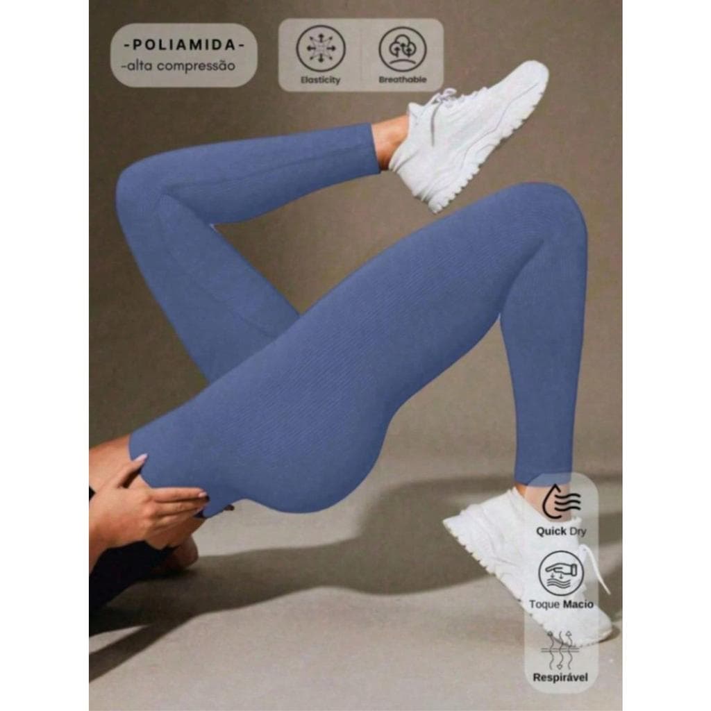 kkx-14Legging Canelada Premium Confort  – Perfeita para o Dia a Dia com Estilo