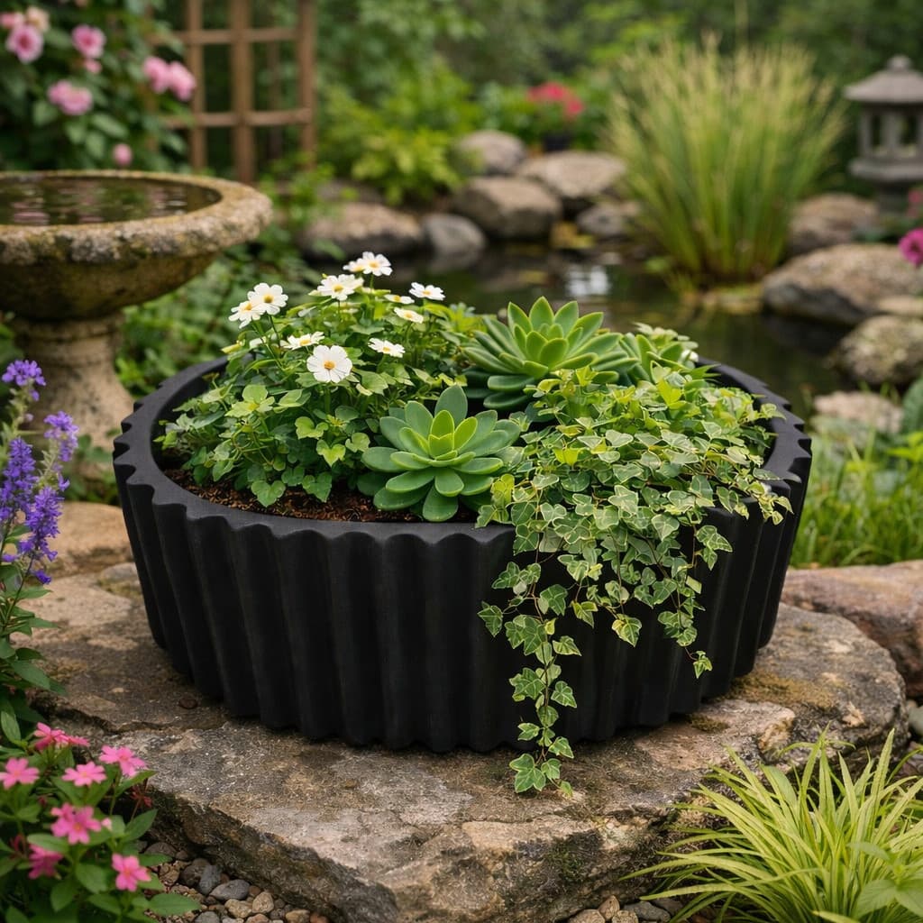 Vaso de Planta em Concreto para Jardim – Decoração Rústica