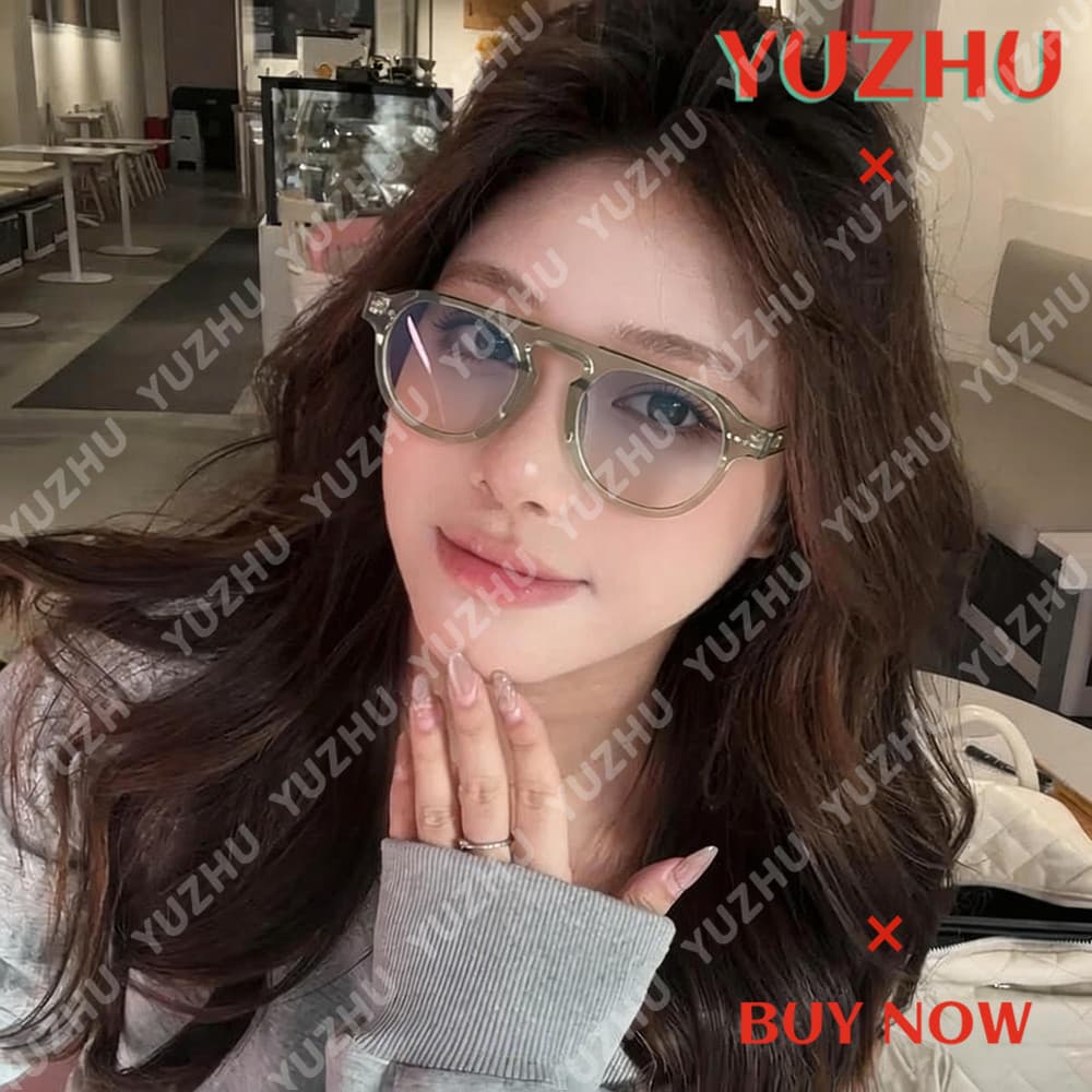 (YUZHU) Nova Chegada Óculos De Sol De Armação Redonda Estilo Coreano Chique Para Homens E Mulheres TR90 Leve Moda Celebr