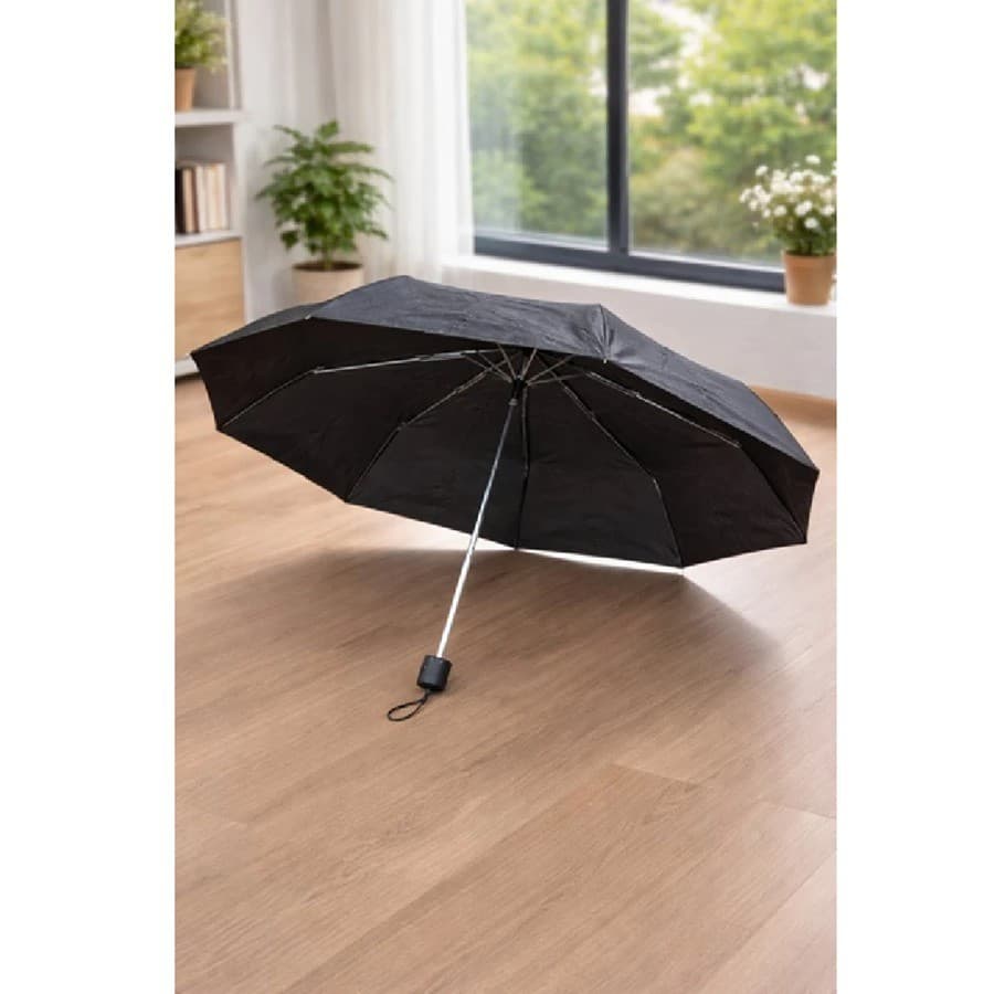 Guarda Chuva Compacto Dobrável Resistente Portátil Preto Estampado Proteção Chuva Sol Achadinhos
