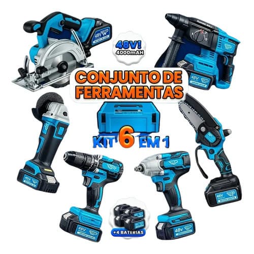 Kit 6 Em 1 Ferramentas Elétricas