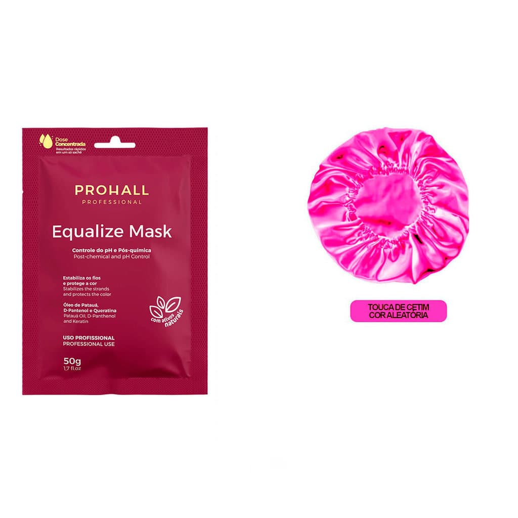 Mini Equalize Mask Prohall 50g Regula e Neutraliza o PH +Touca Day After