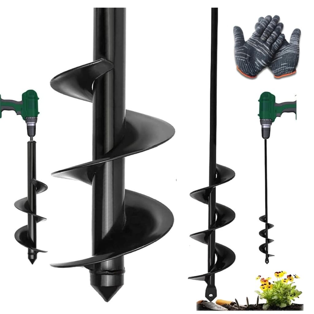 Super Broca Perfurador Solo Terra Jardim Espiral De Metal 30x8/45x5 cm