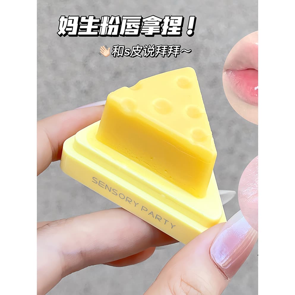 Festa sensorial hidratante queijo bálsamo labial queijo essência máscara labial hidratante Anti-secagem festa de estudan