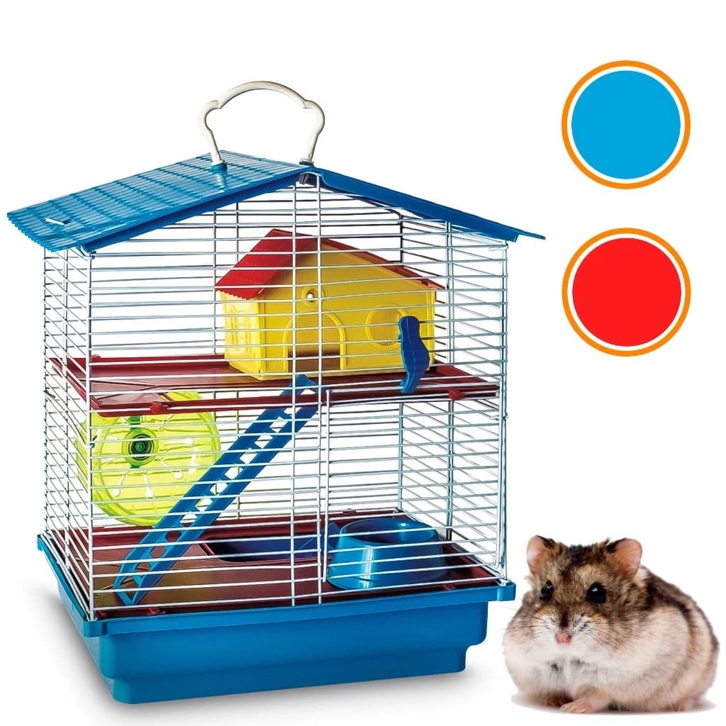 Gaiola Hamster Roedores 2 Andares Teto Plástico Jel Plast Conforto