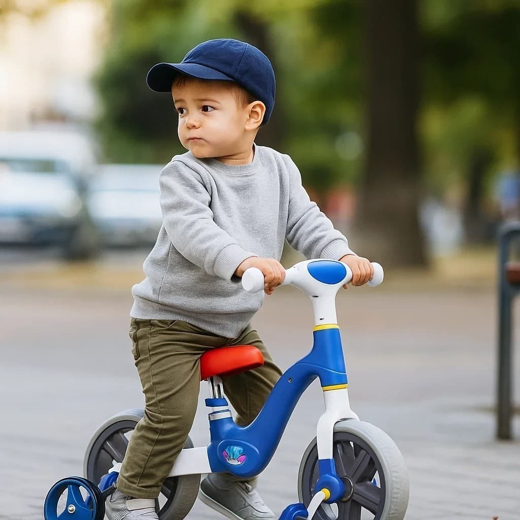 Bicicleta Infantil Equilíbrio 2 em 1 Rodinhas Removíveis Sem Pedal Ajustável