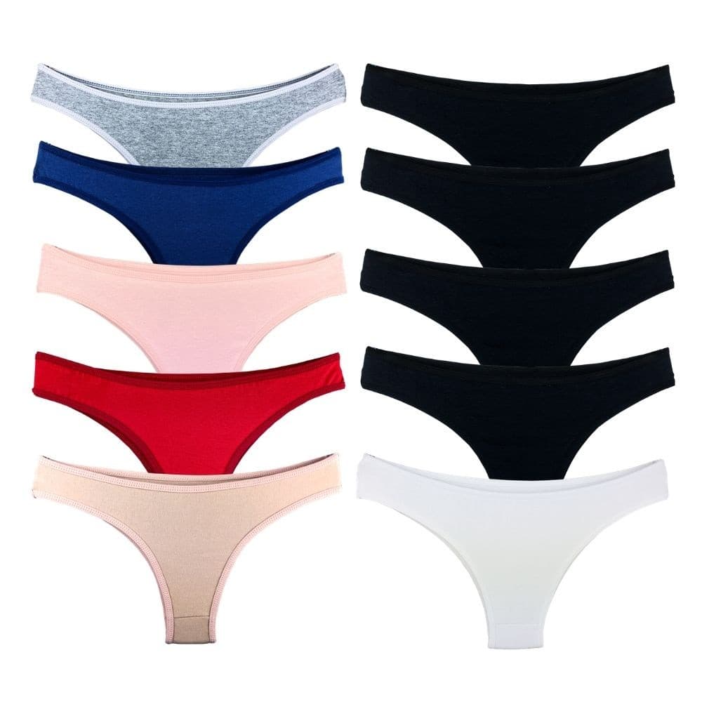 Kit com 10 Calcinhas Tanga New Basico Cotton Confortável Algodão Reforçada Promoção