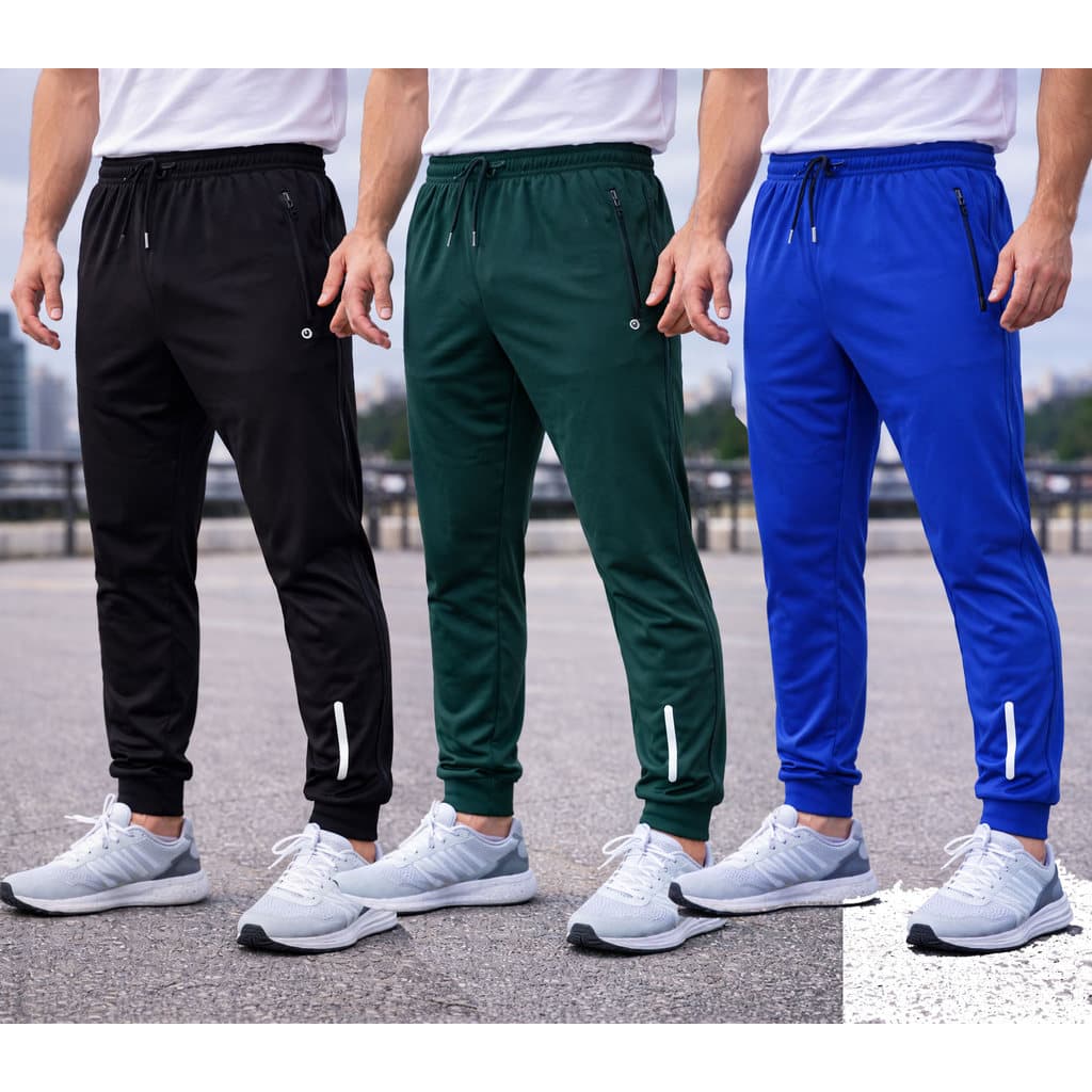 Combo 3 Calças Masculina Jogger chimpa Slim Fit Com Refletivo Academia Treino