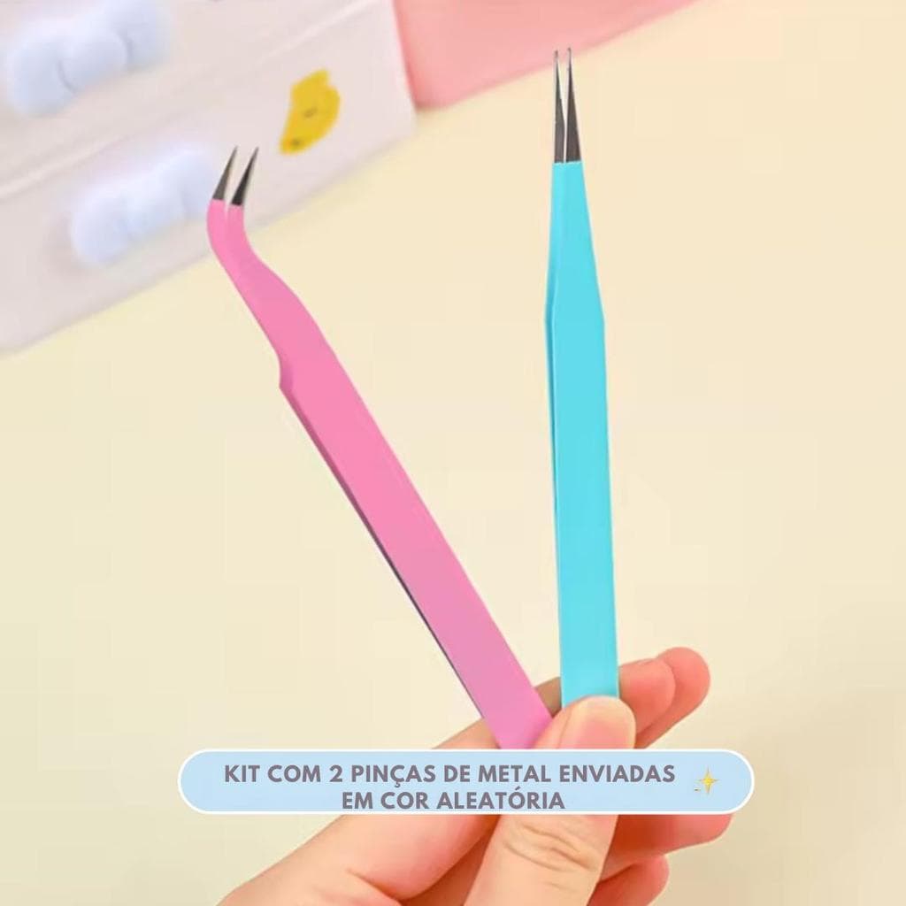 Kit Pinça de Precisão Pinça Curva e Pinça Reta Scrapbooking Adesivos Bullet Journal Kwai Papelaria