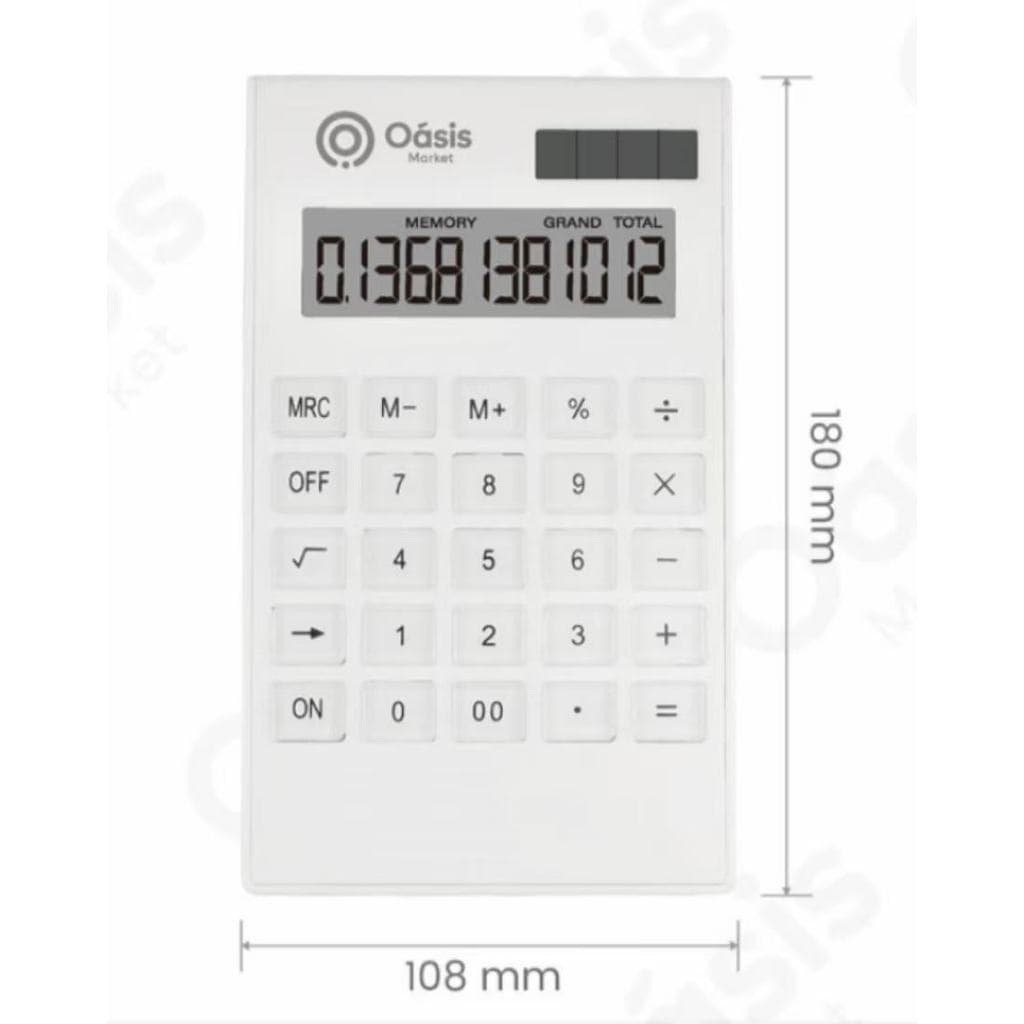 Calculadora 12 Dígitos Branco Design Moderno Escritório