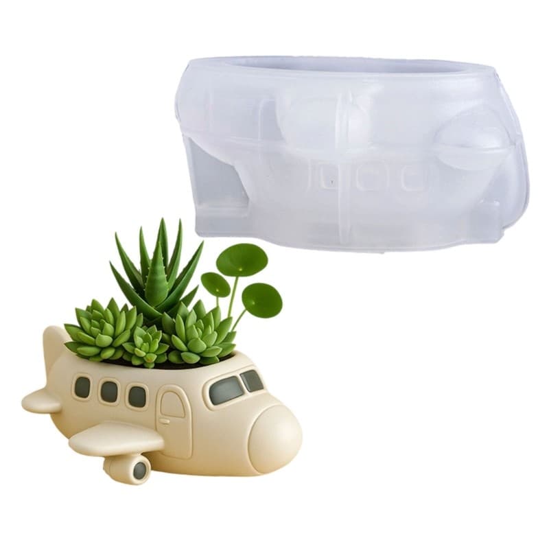 RUN Moldes De Silicone Em Forma De Aeronave Para Resina Epóxi , Recipiente De Copo , Plantador De Concreto E Decoração D