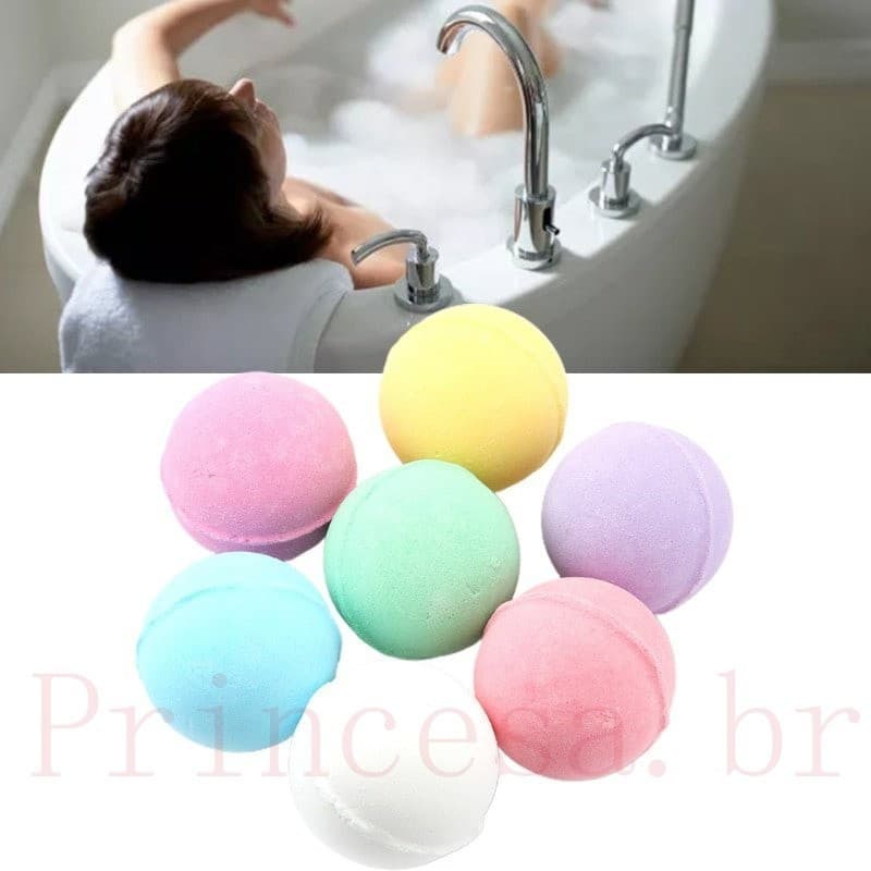 [Princesa] Conjunto de 5 bombas de banho, bombas de banho efervescentes feitas à mão, ricas em óleos essenciais, com efe