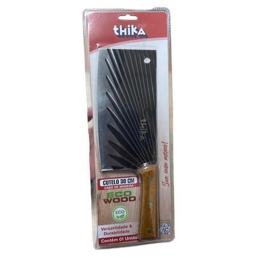 Cutelo Profissional 30cm Lâmina Afiada Cabo Madeira Faca Corte Pesado