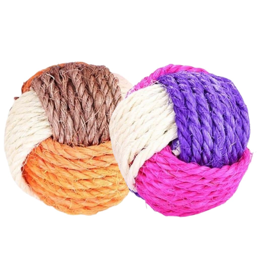 Bola de Sisal com Catnip para Gatos Brinquedo Interativo Erva do Gato Antiestresse Mordedor Pet