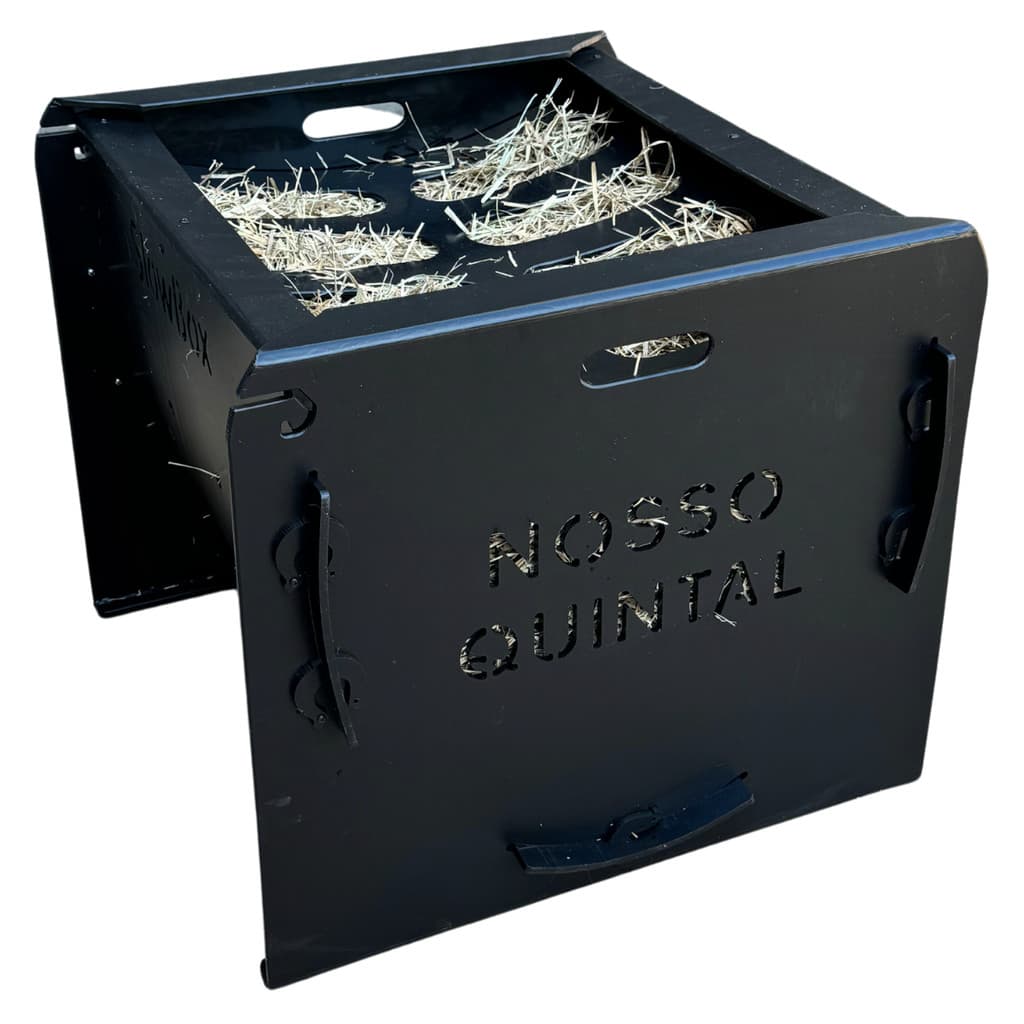 Caixa de Feno 7/9kg Cocho Cavalo Comedouro Lento Anti-Stress