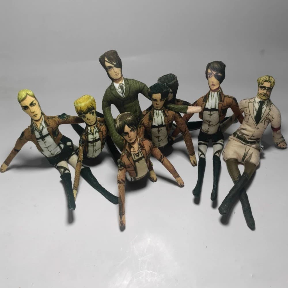 Ataque Ao Titã 28cm Levi Ackerman Pelúcia Eren Jaeger Erwin Smith Zeke Plushies Boneca Fina Forma Torcível Brinquedos De