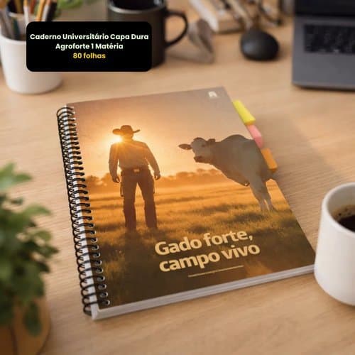 Caderno Universitario Capa Dura Resistente 1 Materia 80 Folhas Qualidade Estudo Universitario