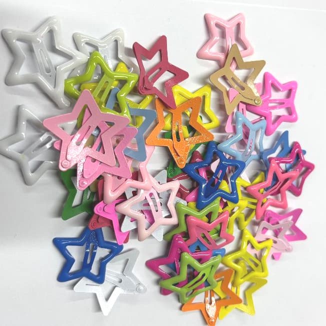Kit 10 ate 50  Peças Grampos De Cabelo Estrela Dopamina Cor Doce Para Mulheres Franja Lateral
